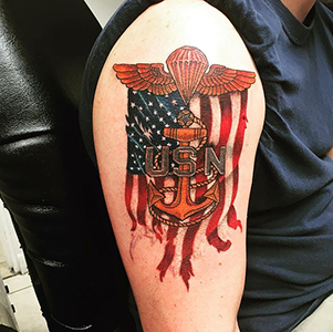 flag leg tattoo virginia